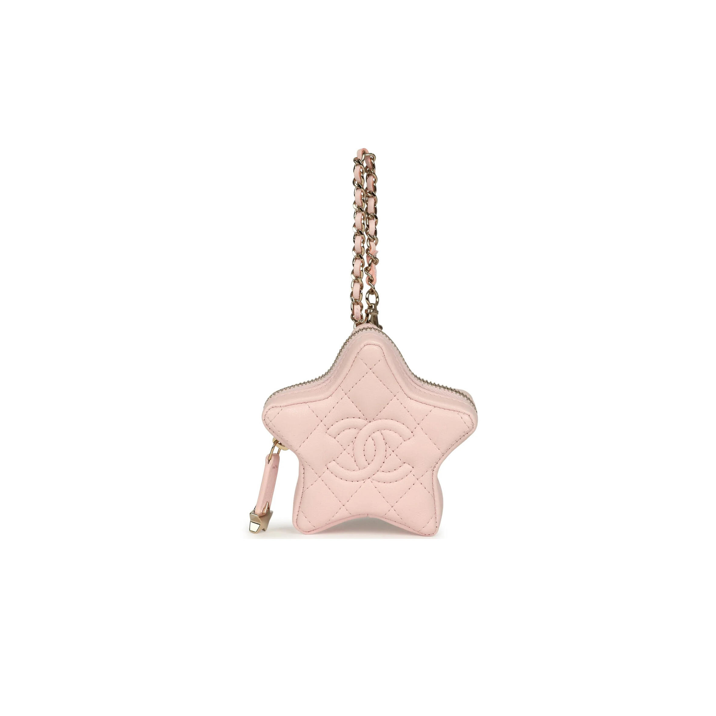 CHANEL STAR CHARM LIGHT LAMBSKIN GOLD HARDWARE (8*7*3cm)